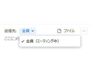 Zoom チャット 送信先